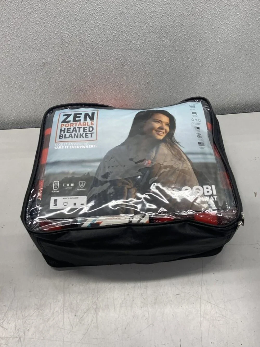 NEW Gobi Heat Zen Portable Battery Powered Blanket Plaid